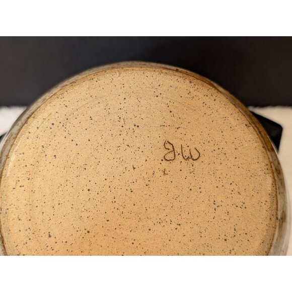 Handmade Studio Pottery Bowl Brown Glaze Signed  JWx - Picture 5 of 8